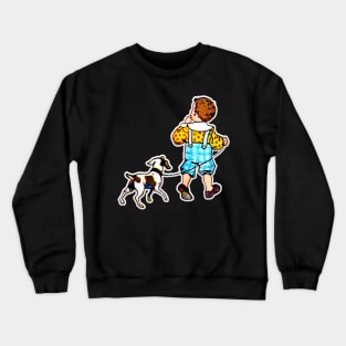 Merry Christmas Boy & Dog Crewneck Sweatshirt